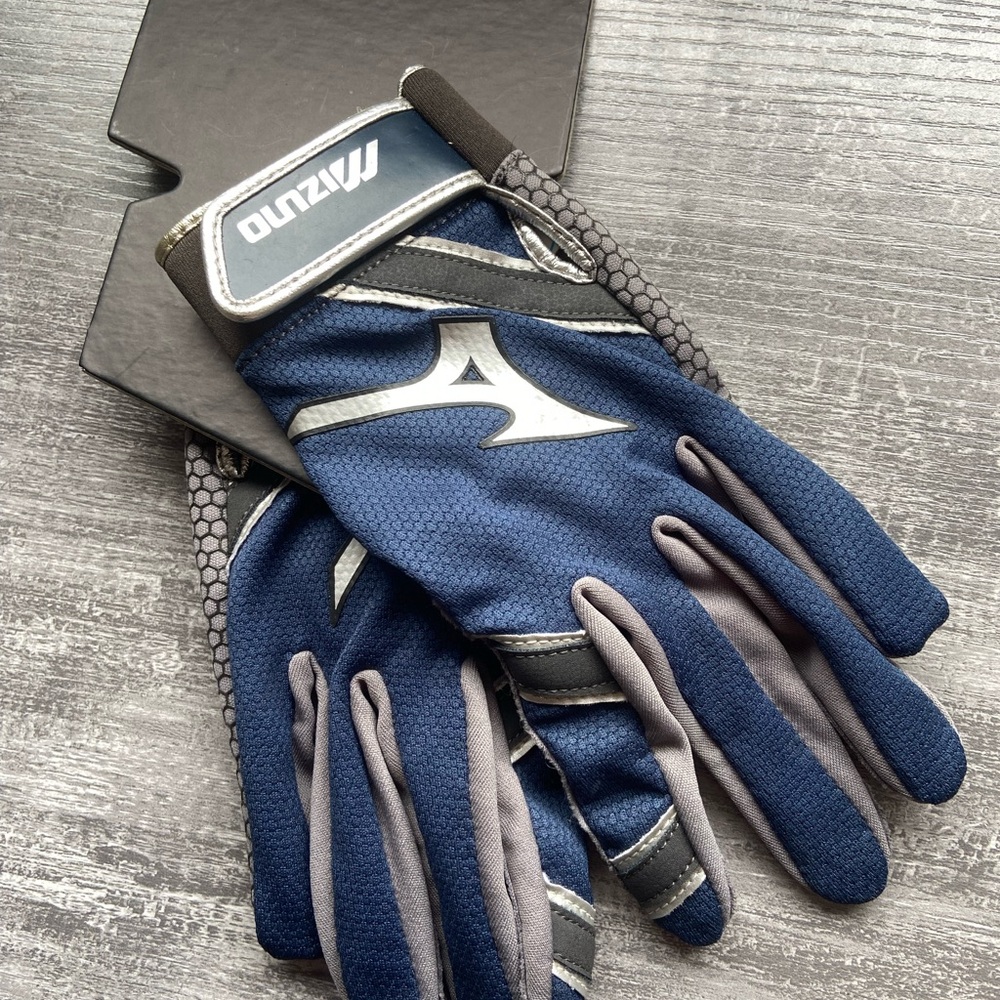Youth Large Batting Gloves - Mizuzo, navy blue. Brand new. With tags.